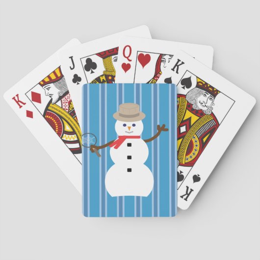 おもしろいとファンシーブルー雪だるま刑事 トランプ (裏面)