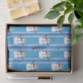 おもしろいとファンシーブルー雪だるま刑事 薄葉紙 (ギフト)