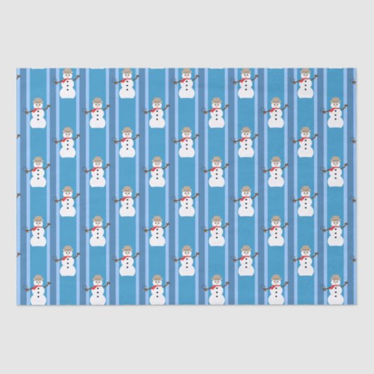 おもしろいとファンシーブルー雪だるま刑事 薄葉紙 (正面)