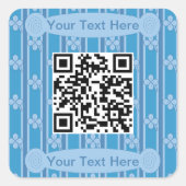 おもしろいとファンシー4リーフクローバーQRコード スクエアシール (正面)