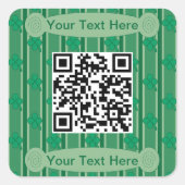 おもしろいとファンシー4リーフクローバーQRコード スクエアシール (正面)