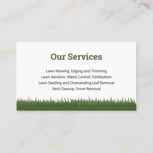 おもしろいとフレンドリー造園とユーモアのTouch 名刺 (裏面)