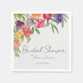 おもしろいとブライトチューリップと緑ブライダルシャワー スタンダードカクテルナプキン (正面)