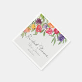 おもしろいとブライトチューリップと緑ブライダルシャワー スタンダードカクテルナプキン (角)