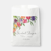 おもしろいとブライトチューリップと緑ブライダルシャワー フェイバーバッグ (正面)