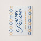 おもしろいとブルーエレガントと金ゴールドハッピーパゾーバー ジグソーパズル (縦)