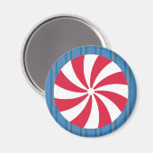 おもしろいとブルーファンシークリスマスペパーミントキャンディ マグネット (正面/裏面)