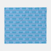 おもしろいとブルーファンシープレッツェル フリースブランケット (正面(横))