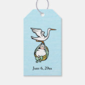 おもしろいとブルーユニーク男の赤ちゃんシャワーのお気に入り ギフトタグ (正面)