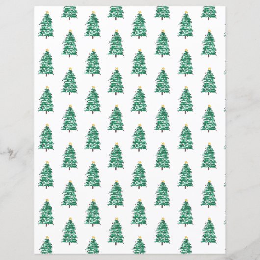 おもしろいとモダンクリスマスツリーのスクラップブック紙 (裏面)