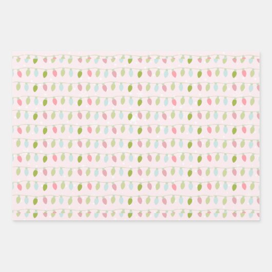 おもしろいとモダンクリスマスライトクリスマス ラッピングペーパーシート (正面)