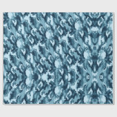 おもしろいとユニークな形の青い迷彩 ラッピングペーパー (フラット)