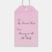 おもしろいとユニークピンクの赤ちゃんシャワーの好意または贈り物 ギフトタグ (裏面)
