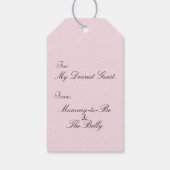 おもしろいとユニークピンクの赤ちゃん女の子のシャワーの好意 ギフトタグ (裏面)