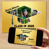 おもしろいとユニーク金ゴールド7枚の写真の卒業 案内状