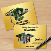 おもしろいとユニーク金ゴールド7枚の写真の卒業 案内状