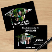 おもしろいとユニーク黒のコラージュ卒業 案内状