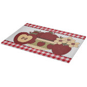 おもしろいとリンゴのガラス板 カッティングボード (角)