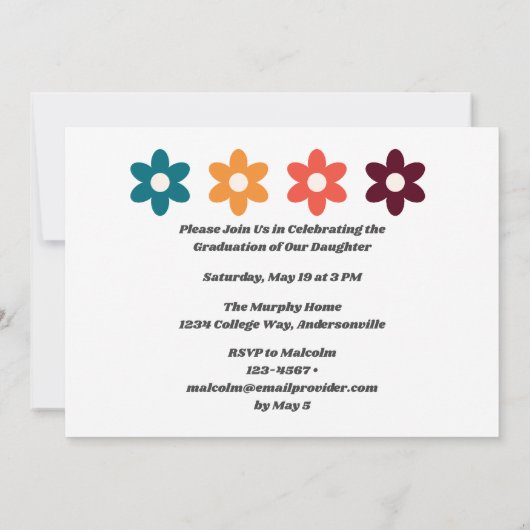 おもしろいとヴィンテージの卒業招待状 招待状 (裏面)