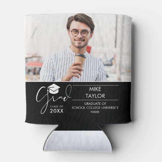 おもしろいと今2つの写真卒業パーティー 缶クーラー (裏面)