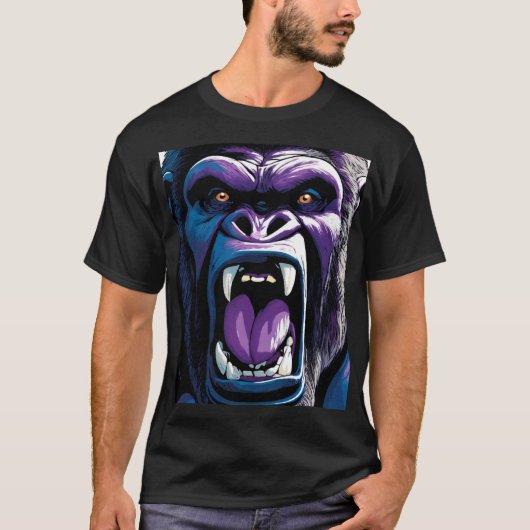 おもしろいと冒険好きな「ワイルドモンキー」Tシャツデザイン Tシャツ (正面)