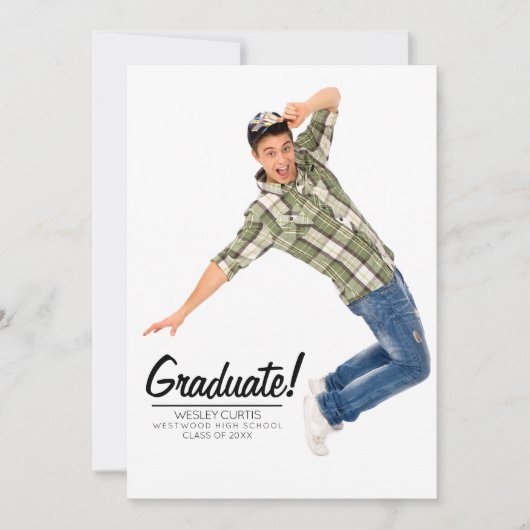 おもしろいと卒業ユニーク発表 招待状 (正面)