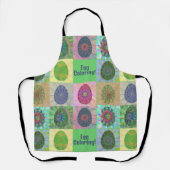 おもしろいと可愛いカラフル抽象芸術イースター卵色 エプロン (正面)