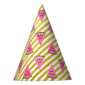 おもしろいと可愛いサマースイカ誕生日パーティー パーティーハット (正面)