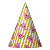 おもしろいと可愛いサマースイカ誕生日パーティー パーティーハット (左)