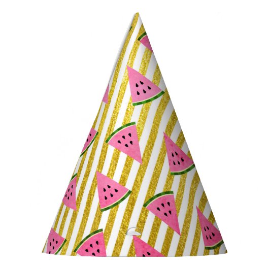 おもしろいと可愛いサマースイカ誕生日パーティー パーティーハット (左)