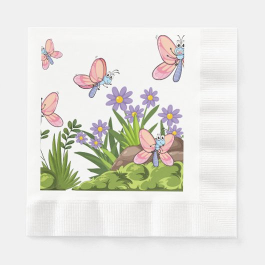 おもしろいと可愛いデザイン 縁ありランチョンナプキン (正面)