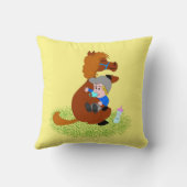 おもしろいと可愛いポニーとベビー – かわいい クッション (裏面)