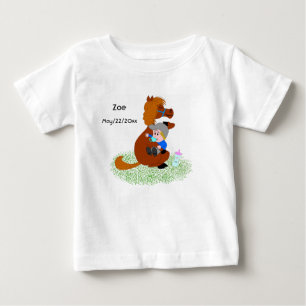 おもしろいと可愛いポニーとベビー – かわいい ベビーTシャツ