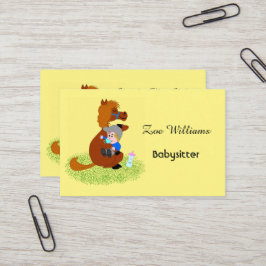 おもしろいと可愛いポニーとベビー – ベビーシッター 名刺