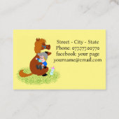 おもしろいと可愛いポニーとベビー – ベビーシッター 名刺 (裏面)