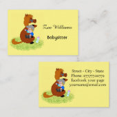 おもしろいと可愛いポニーとベビー – ベビーシッター 名刺 (正面/裏面)