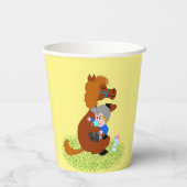 おもしろいと可愛いポニーとベビー-子供の誕生日パーティー 紙コップ (裏面)