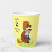 おもしろいと可愛いポニーとベビー-子供の誕生日パーティー 紙コップ (正面)