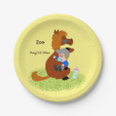 おもしろいと可愛いポニーとベビー – 赤ちゃんシャワー ペーパープレート (正面)