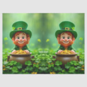 おもしろいと可愛いレプレチョーアン，金ゴールドコイン，シャムロック 薄葉紙 (正面)