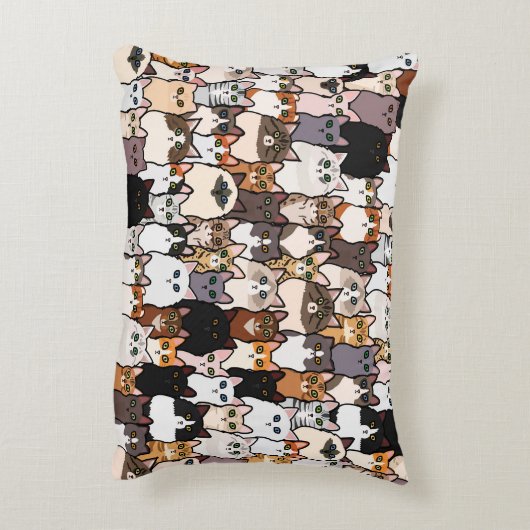 おもしろいと子猫のコラージュ アクセントクッション (裏面(縦))