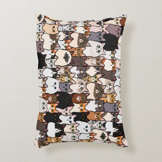 おもしろいと子猫のコラージュ アクセントクッション (正面(垂直))