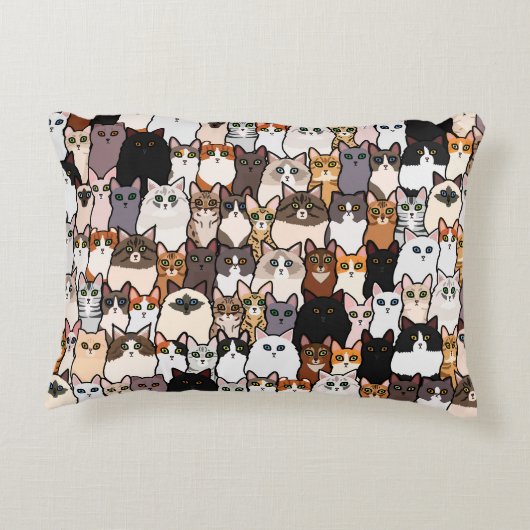 おもしろいと子猫のコラージュ アクセントクッション (裏面)