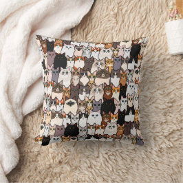 おもしろいと子猫のコラージュ クッション