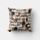 おもしろいと子猫のコラージュ クッション (正面)