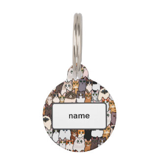 おもしろいと子猫のコラージュ ペット　ネームタグ