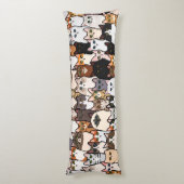 おもしろいと子猫のコラージュ ボディピロー (裏面 (縦))