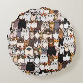 おもしろいと子猫のコラージュ ラウンドクッション (裏面)