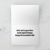 おもしろいと愛する*10誕生日願い* カード (内部)