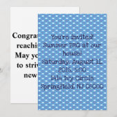 おもしろいと明るい色の四角い文様 招待状 (正面/裏面)